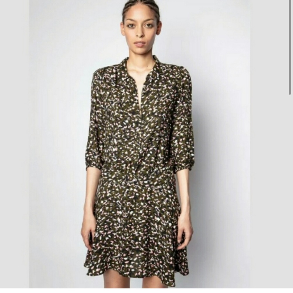 NWOT zadig and Voltaire Camo dress size S